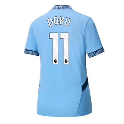 Dámy Fotbalový dres Manchester City Jeremy Doku #11 2024-25 Domácí Krátký Rukáv